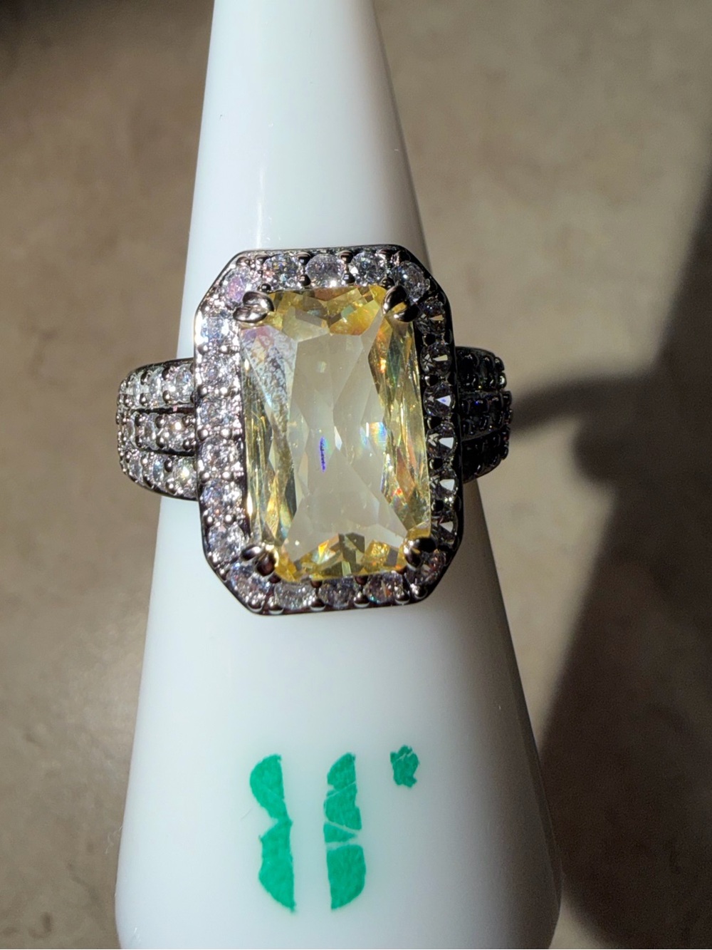 Bomb Party Size 7 Ring-Regal In Every Way Lemon on Rhodium